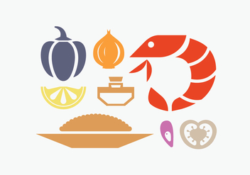 Spanish paella ingredient - Free vector #415885